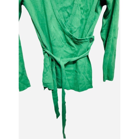 Cabi Cocktail Kelly Green Cardigan Button Wrap Closure Size Small Business - Picture 6 of 9